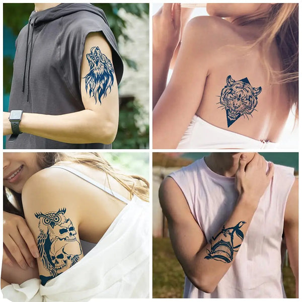Semi-Permanent Temporary Tattoo Sticker for Men Boys Long-Lasting 1-2 Weeks Waterproof & Realistic Body Arrow Tattoo Stickers
