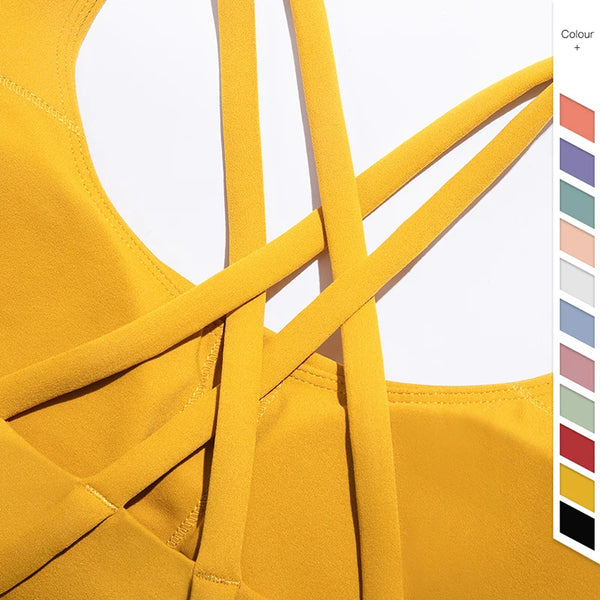 Vnazvnasi New Color Sports Bra Nylon And Spandex Breathable Yoga Tops Back Cross Women Sportswear Outdoor Exercise Clothing