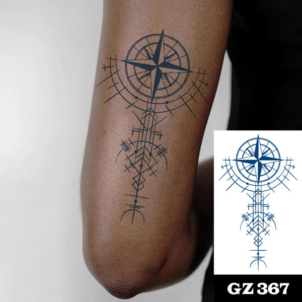 Semi-Permanent Temporary Tattoo Sticker for Men Boys Long-Lasting 1-2 Weeks Waterproof & Realistic Body Arrow Tattoo Stickers