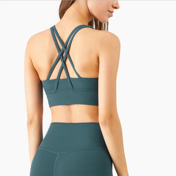 Vnazvnasi New Color Sports Bra Nylon And Spandex Breathable Yoga Tops Back Cross Women Sportswear Outdoor Exercise Clothing