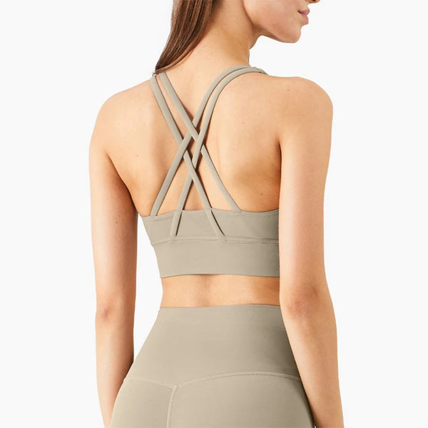 Vnazvnasi New Color Sports Bra Nylon And Spandex Breathable Yoga Tops Back Cross Women Sportswear Outdoor Exercise Clothing