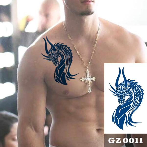Semi-Permanent Temporary Tattoo Sticker for Men Boys Long-Lasting 1-2 Weeks Waterproof & Realistic Body Arrow Tattoo Stickers