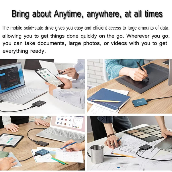 Portable SSD 1TB 2TB High Speed Solid State  External Hard Drive 4TB Disk Mass Storage Hard Drive Type-C Interface for Laptop/PC