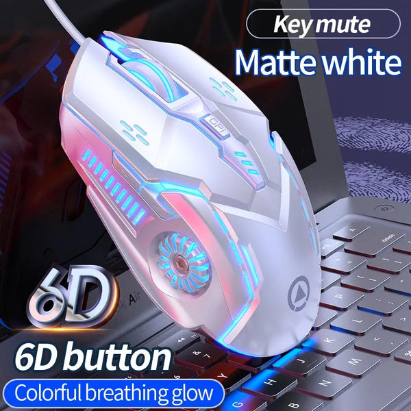 Ergonomic Wired Gaming Mouse RGB Mute Mause LED Backlit 3200dpi 6Button G5 USB Mechanical Mause For PC Laptop Computer Gamer