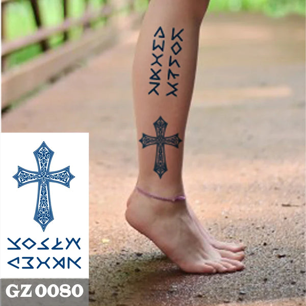 Semi Permanent Temporary Tattoo Sticker, Totem Tattoo Designs Symbols Long lasting Waterproof for Women Men