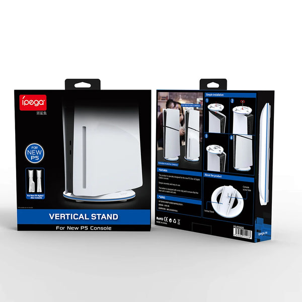 Vertical Stand For PS5 Slim Game Console Base Anti-Slip Holder For Sony Playstation 5 Slim Disc/Digital Edition Game Accessories