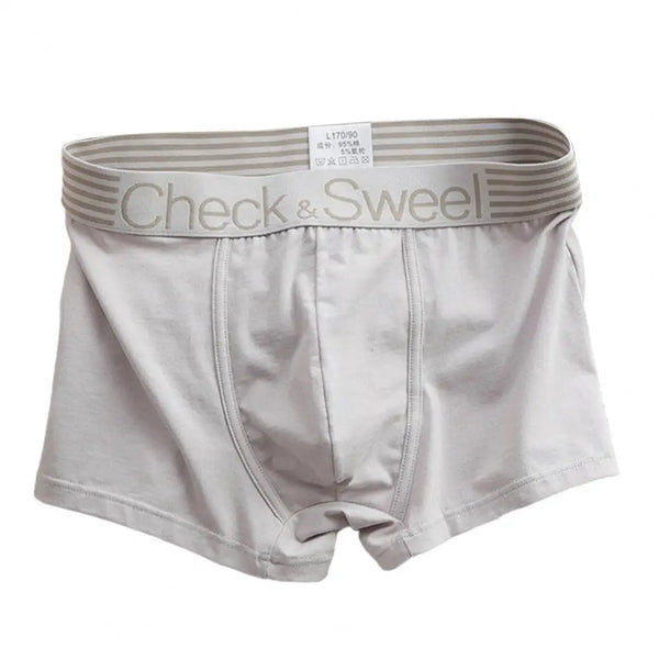 Men’s Solid Colour Middle Waist Ice Silk Boxer Briefs Skin Friendly Shorts Breathable Soft Underpants Elastic Waistband Panties