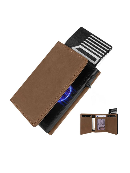 Slim Wallet with Coin Slot Credit Card Wallet Mens for Magnetic Closure RFID Protection Men Wallet