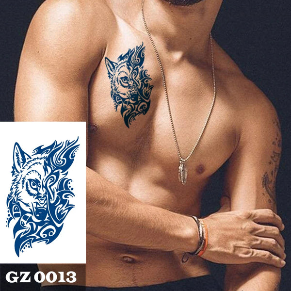 Semi Permanent Temporary Tattoo Sticker, Totem Tattoo Designs Symbols Long lasting Waterproof for Women Men