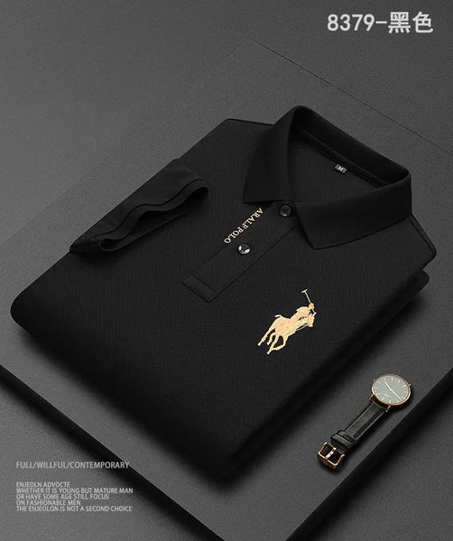 Embroidered Men's Pure Cotton Popsicle Cotton Hot Selling Polo Shirt Summer New Business Casual Breathable Polo Shirt For Men