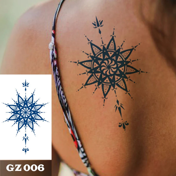 Semi Permanent Temporary Tattoo Sticker, Totem Tattoo Designs Symbols Long lasting Waterproof for Women Men