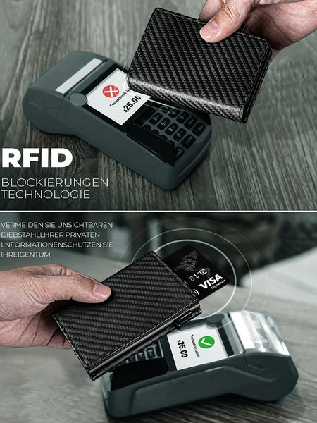 Slim Wallet with Coin Slot Credit Card Wallet Mens for Magnetic Closure RFID Protection Men Wallet