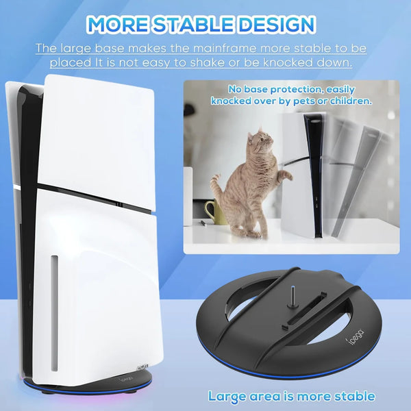 Vertical Stand For PS5 Slim Game Console Base Anti-Slip Holder For Sony Playstation 5 Slim Disc/Digital Edition Game Accessories