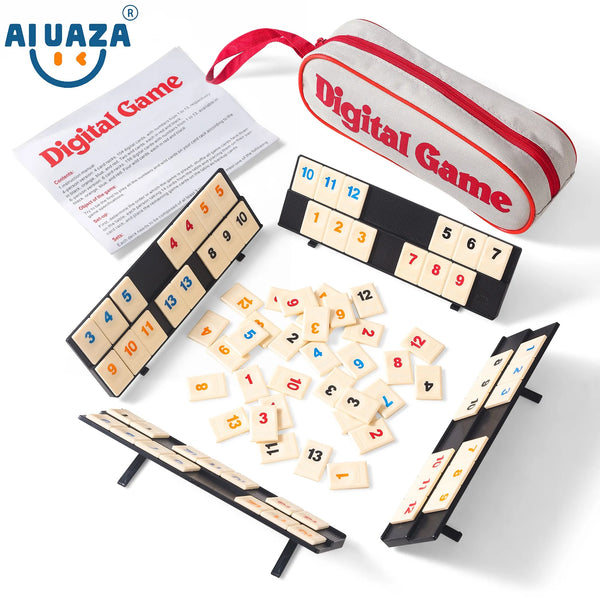 AIUAZA Rummy Cube game  portable packaging, travel toy board game,suitable for family classic board games, 2-4 person party game