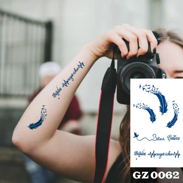 Semi Permanent Temporary Tattoo Sticker, Totem Tattoo Designs Symbols Long lasting Waterproof for Women Men