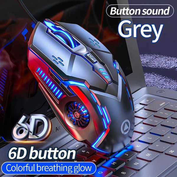 Ergonomic Wired Gaming Mouse RGB Mute Mause LED Backlit 3200dpi 6Button G5 USB Mechanical Mause For PC Laptop Computer Gamer