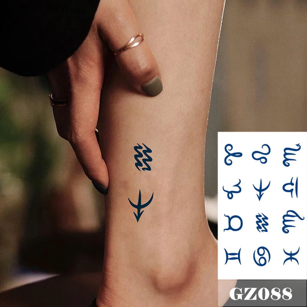 Semi Permanent Temporary Tattoo Sticker, Totem Tattoo Designs Symbols Long lasting Waterproof for Women Men