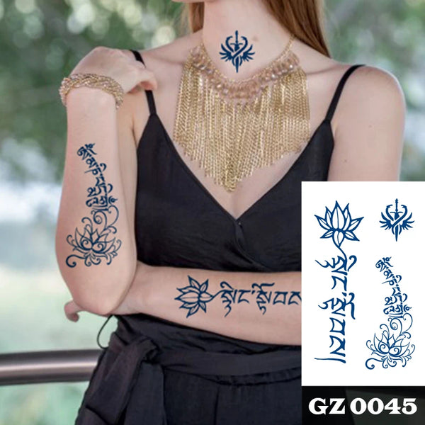 Semi Permanent Temporary Tattoo Sticker, Totem Tattoo Designs Symbols Long lasting Waterproof for Women Men