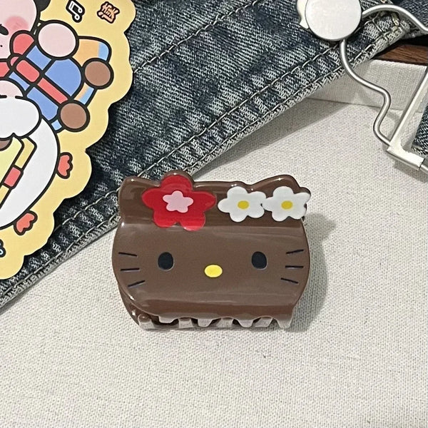 Sanrio Kuromi Hair Claws Women Fashion Cute Hello Kitty Hairclip Girl Cinnamoroll Acrylic Shark Clip Kid My Melody Birthday Gift