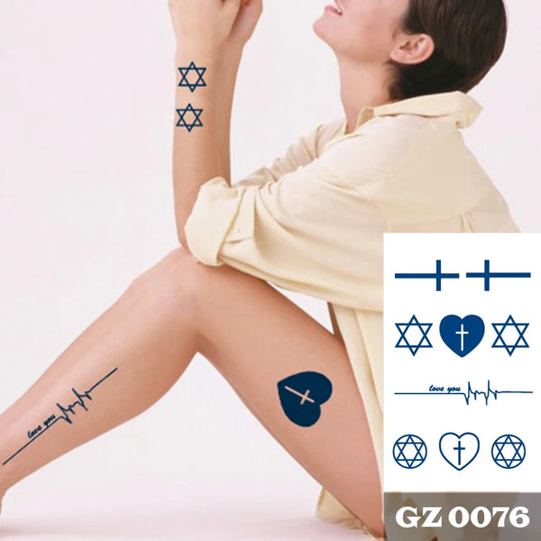 Semi Permanent Temporary Tattoo Sticker, Totem Tattoo Designs Symbols Long lasting Waterproof for Women Men