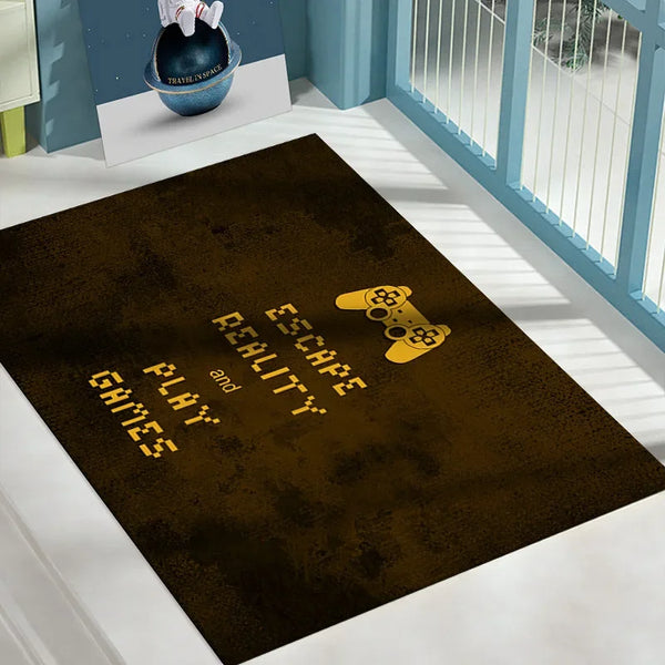 Cartoon Cyberpunk Floor Mat Video Game Bedroom Area Rug Gaming Room Anti-slip Children Play Carpet for Living Room Home Decor