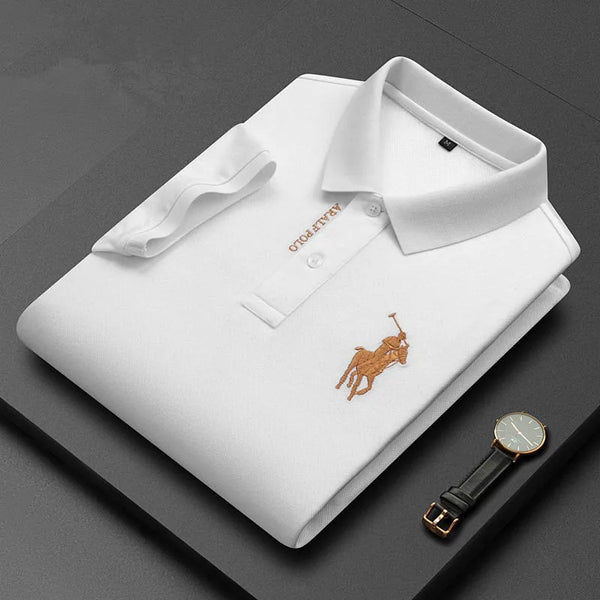 Embroidered Men's Pure Cotton Popsicle Cotton Hot Selling Polo Shirt Summer New Business Casual Breathable Polo Shirt For Men