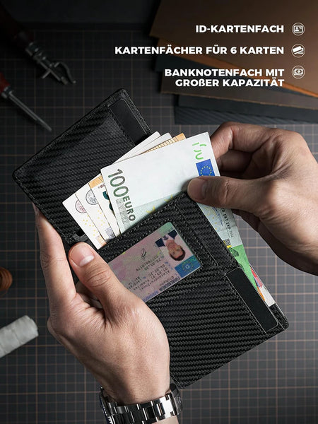 Slim Wallet with Coin Slot Credit Card Wallet Mens for Magnetic Closure RFID Protection Men Wallet