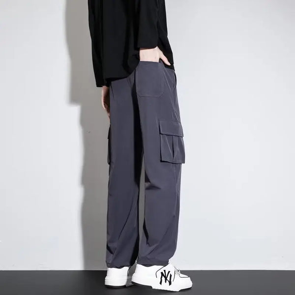 The new 2024 outdoor sports casual cargo pants baggy straight trend leggings handsome Hong Kong trend pants