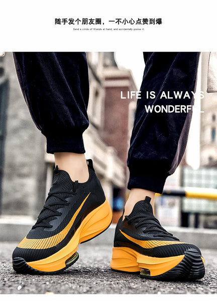 Unisex Sneakers Fashion Men Sneakers Lace Up Round Toe Cushioning Running Shoes Woman Trainer Race Breathable Couple Tenis Shose