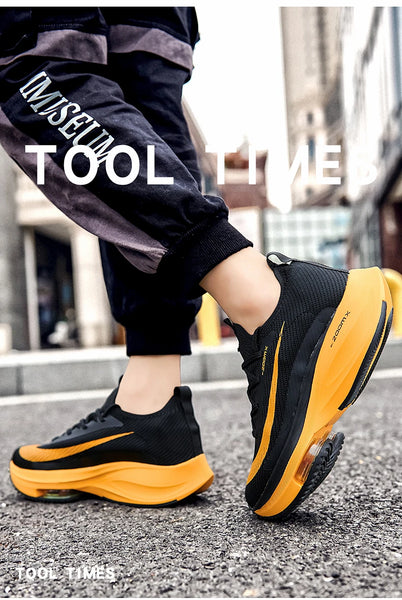 Unisex Sneakers Fashion Men Sneakers Lace Up Round Toe Cushioning Running Shoes Woman Trainer Race Breathable Couple Tenis Shose