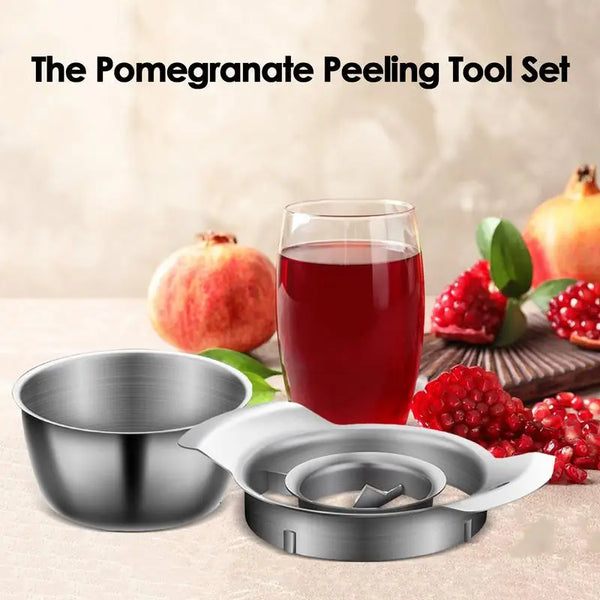 Pomegranate Peeling Tool Set Stainless Steel Pomegranate Removal Tool With Bowl Manual Fruit Deseeder Kitchen Gadget for Home