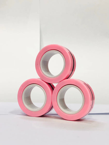 3pcs Finger Magnetic Rings Colorful Fidget Toy Set Adult Magnets Spinner Rings for Relieve Stress Anxiety Relief Therapy