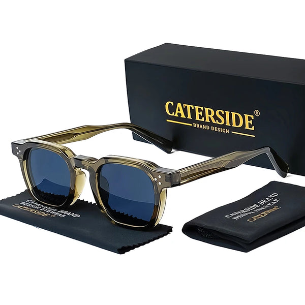 CATERSIDE New Retro Punk Men Sunglasses Square Personalized Design Glasses Women's Fashion Party Glasses Festival Gift 2 Pieces
