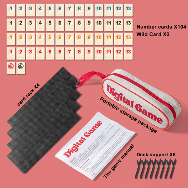 AIUAZA Rummy Cube game  portable packaging, travel toy board game,suitable for family classic board games, 2-4 person party game