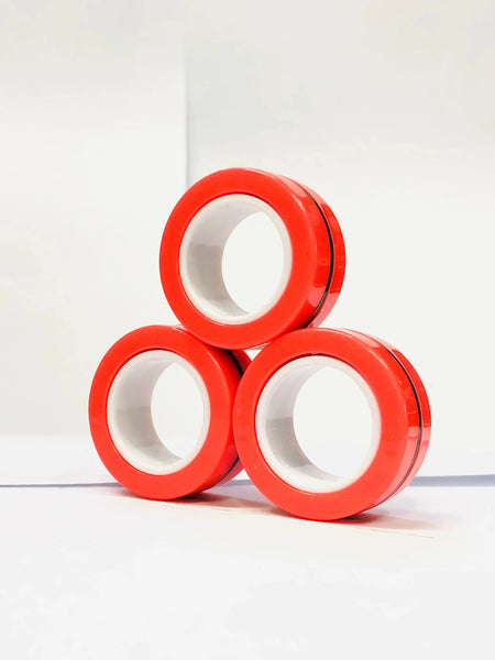 3pcs Finger Magnetic Rings Colorful Fidget Toy Set Adult Magnets Spinner Rings for Relieve Stress Anxiety Relief Therapy