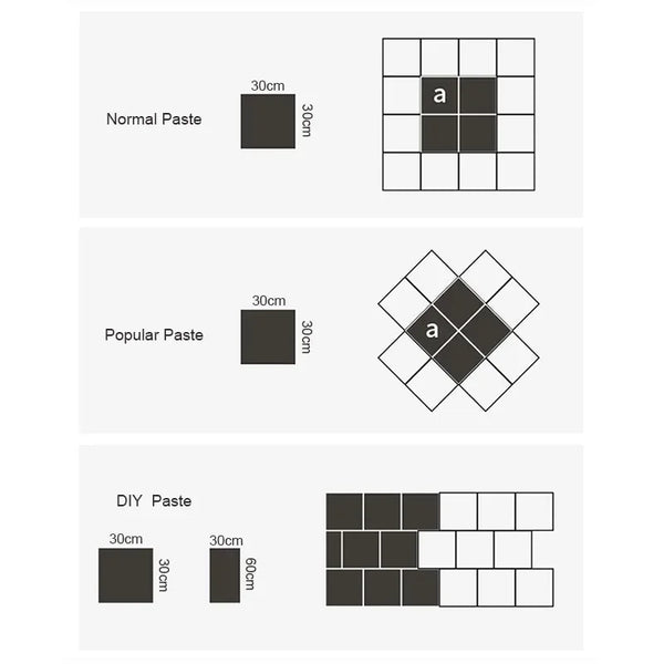 Vermeyen PVC Wall Sticker Matte Surface Non Slip Floor Tiles - Waterproof Self Adhesive Wall Decor for Bathroom Kitchen