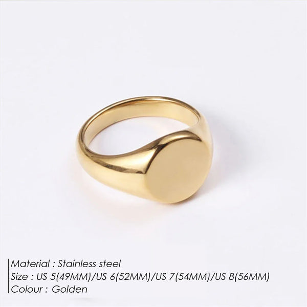 women 10PCS Round Stainless Steel Ring Women Punk Fashion Jewelry Minimalist  Golden Plated Geometric Ring Wholesale Direct sale