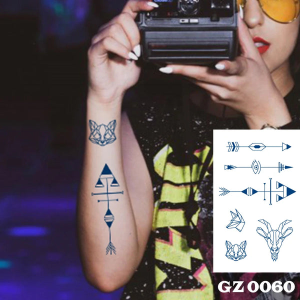 Semi Permanent Temporary Tattoo Sticker, Totem Tattoo Designs Symbols Long lasting Waterproof for Women Men