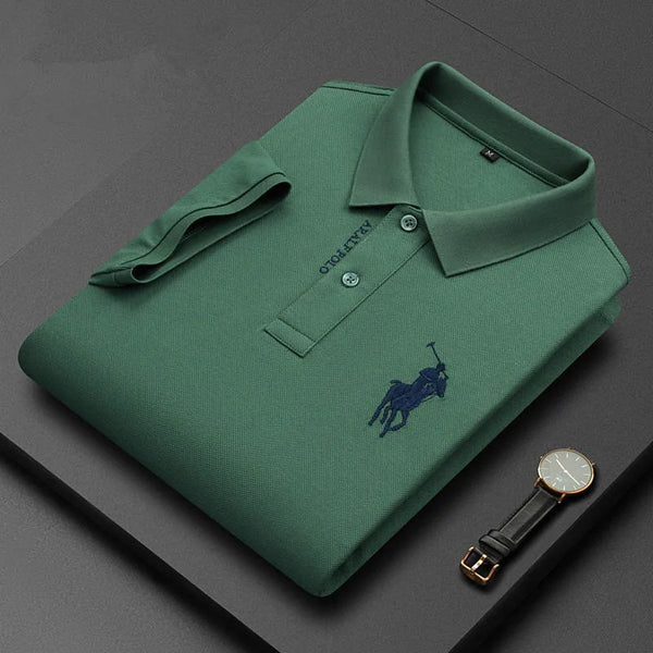 Embroidered Men's Pure Cotton Popsicle Cotton Hot Selling Polo Shirt Summer New Business Casual Breathable Polo Shirt For Men