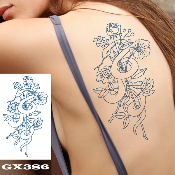 Semi Permanent Temporary Tattoo Sticker, Totem Tattoo Designs Symbols Long lasting Waterproof for Women Men