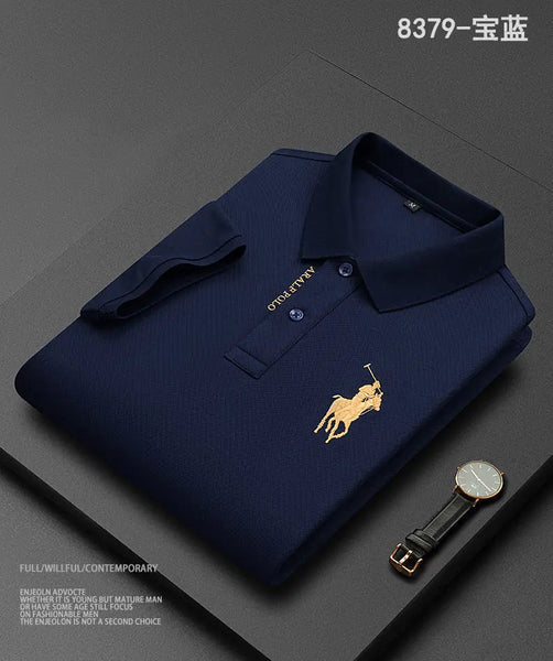 Embroidered Men's Pure Cotton Popsicle Cotton Hot Selling Polo Shirt Summer New Business Casual Breathable Polo Shirt For Men