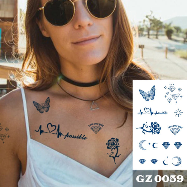 Semi Permanent Temporary Tattoo Sticker, Totem Tattoo Designs Symbols Long lasting Waterproof for Women Men