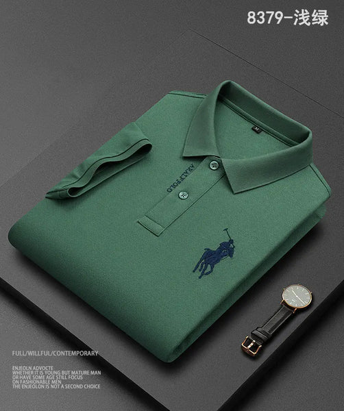 Embroidered Men's Pure Cotton Popsicle Cotton Hot Selling Polo Shirt Summer New Business Casual Breathable Polo Shirt For Men