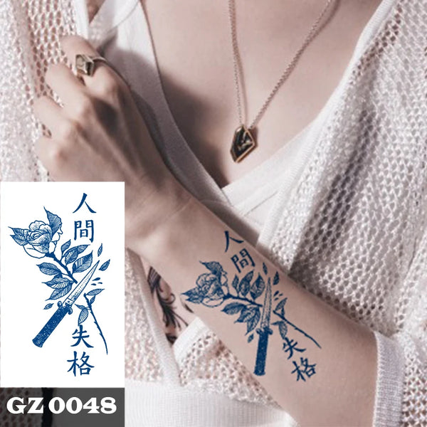 Semi Permanent Temporary Tattoo Sticker, Totem Tattoo Designs Symbols Long lasting Waterproof for Women Men