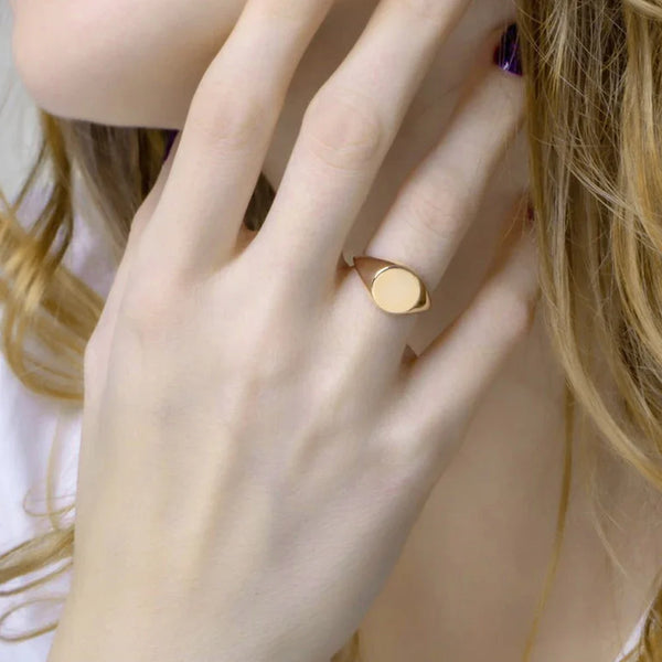 women 10PCS Round Stainless Steel Ring Women Punk Fashion Jewelry Minimalist  Golden Plated Geometric Ring Wholesale Direct sale