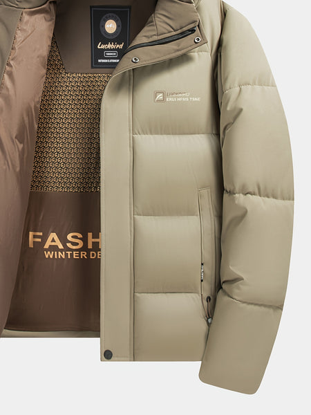 Men's Stylish Winter Jacket with Detachable Hood - Warm, Casual & Versatile for Business or Outdoor Activities