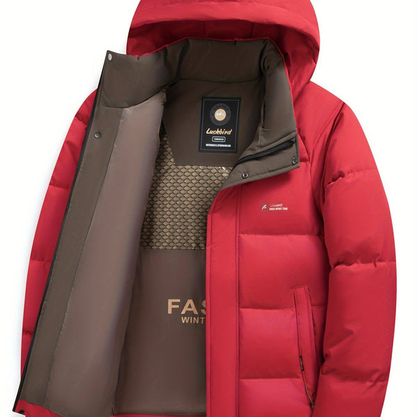 Men's Stylish Winter Jacket with Detachable Hood - Warm, Casual & Versatile for Business or Outdoor Activities