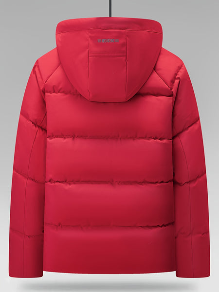 Men's Stylish Winter Jacket with Detachable Hood - Warm, Casual & Versatile for Business or Outdoor Activities