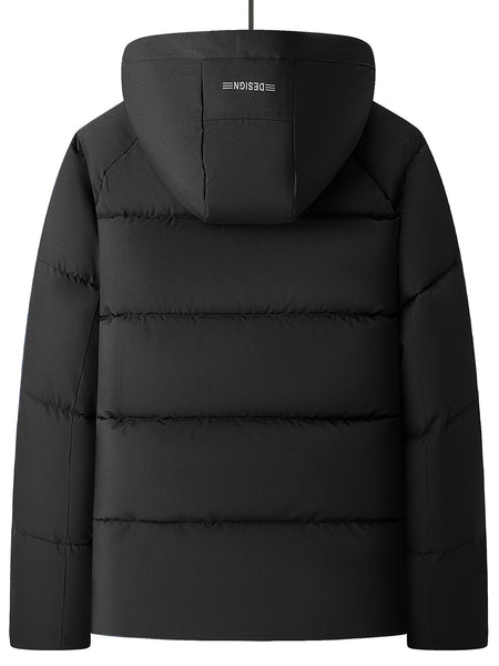 Men's Stylish Winter Jacket with Detachable Hood - Warm, Casual & Versatile for Business or Outdoor Activities