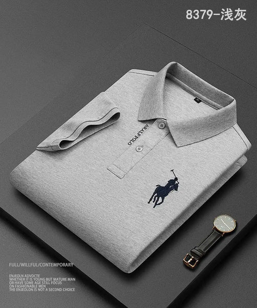 Embroidered Men's Pure Cotton Popsicle Cotton Hot Selling Polo Shirt Summer New Business Casual Breathable Polo Shirt For Men